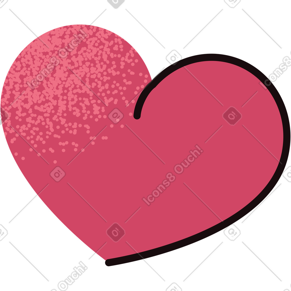 Herz-Illustration im Delight-Stil als Download in PNG, SVG