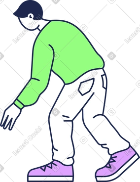 Jeune homme penché en avant PNG, SVG