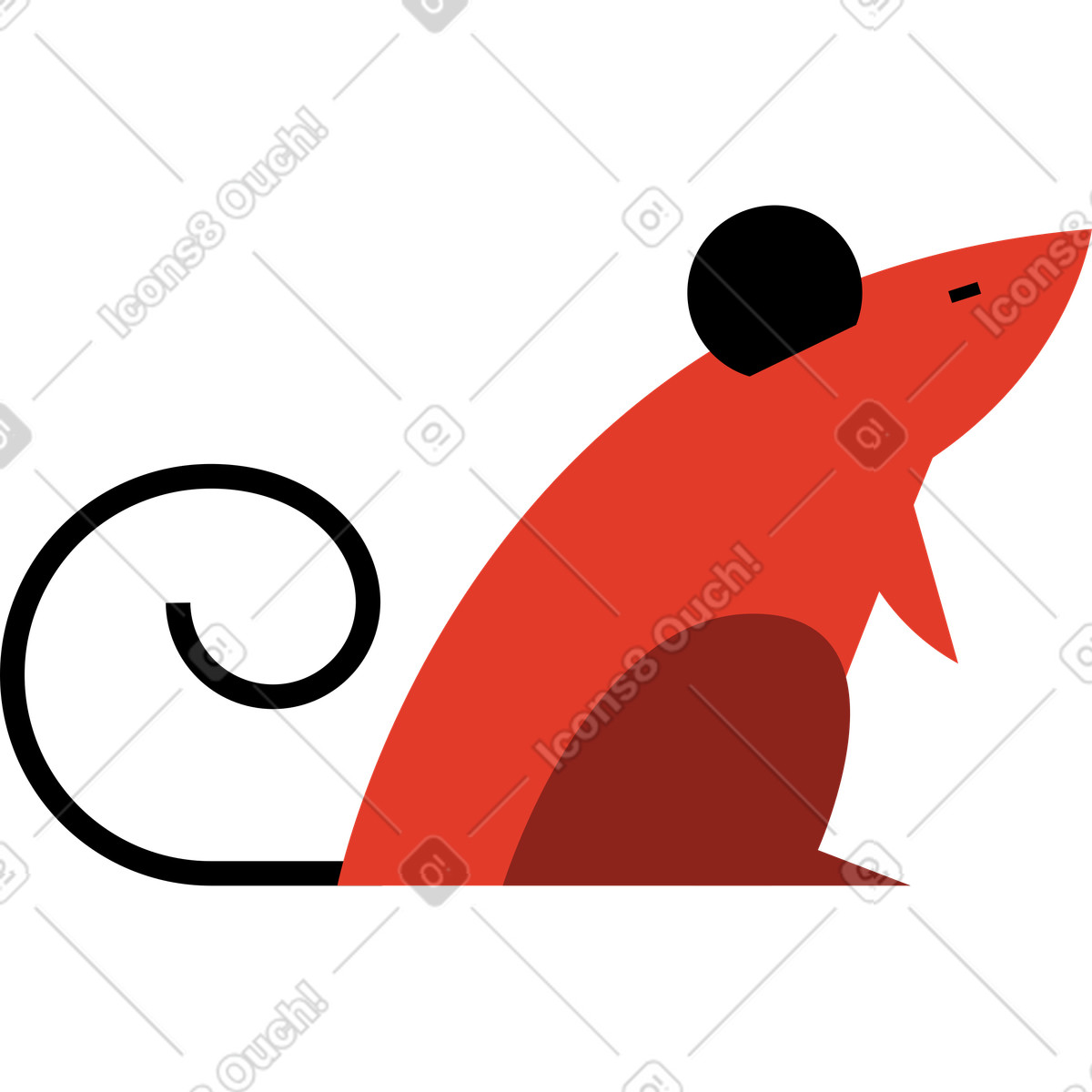 下载 Burgundy 风格的 老鼠 插画，支持 PNG、SVG 格式