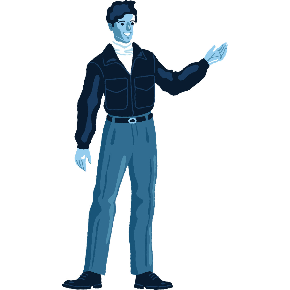 Man standing front-Illustration im Cherry-Stil als Download in PNG, SVG