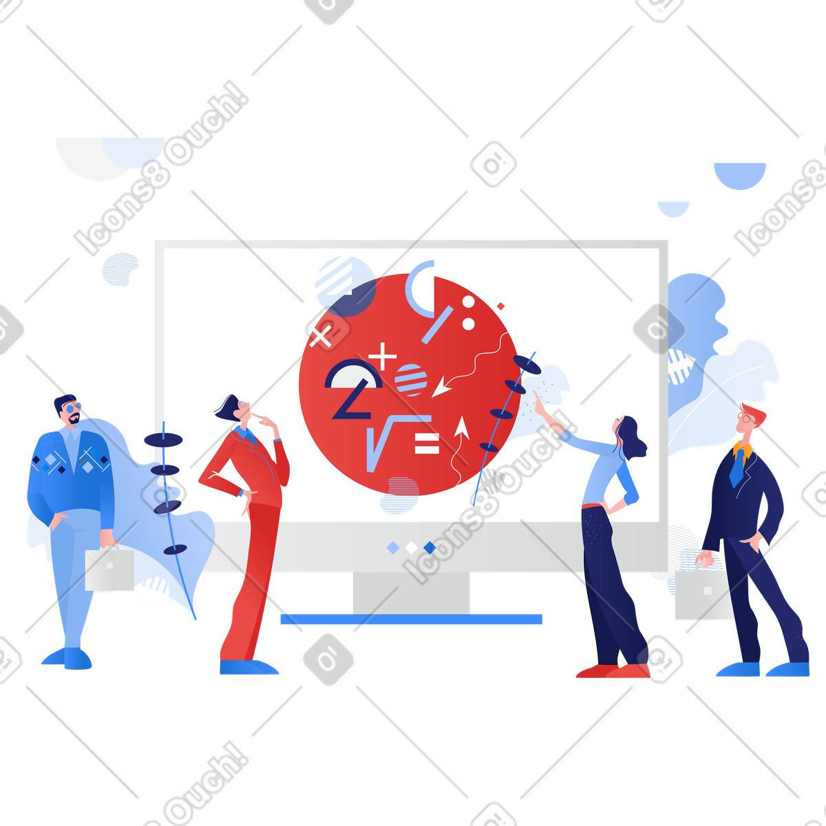 Group decision making illustration featuring strategic problem solving clipart image in PNG SVG GIF