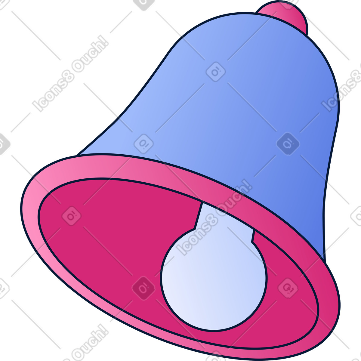 Colored bell for notification illustration in Neat style download in PNG, SVG