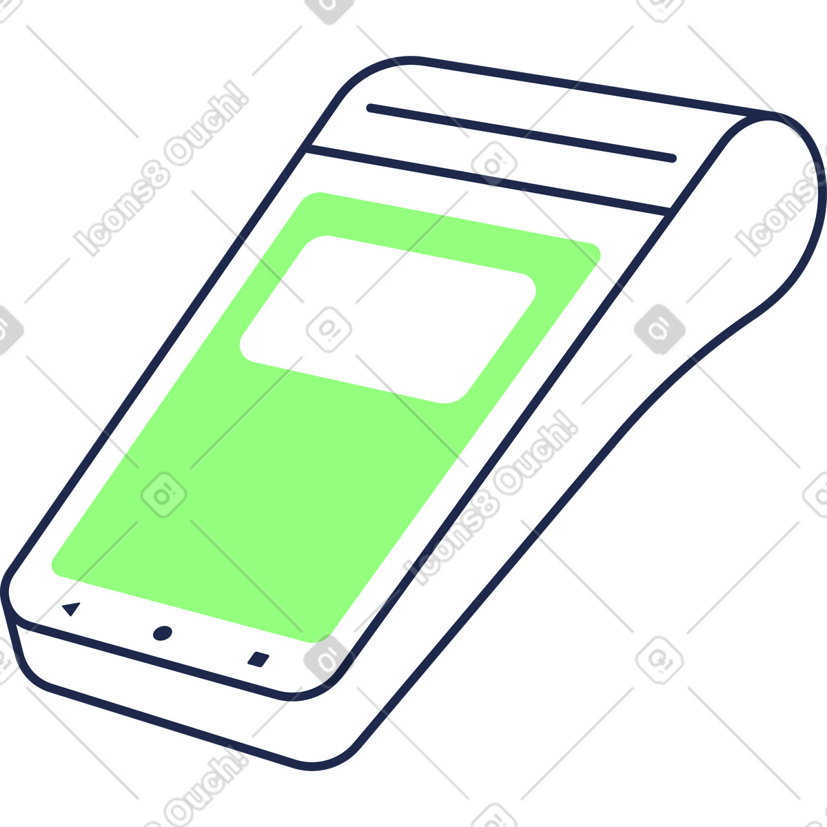 Zahlungsterminal-Illustration im Outline-Stil als Download in PNG, SVG