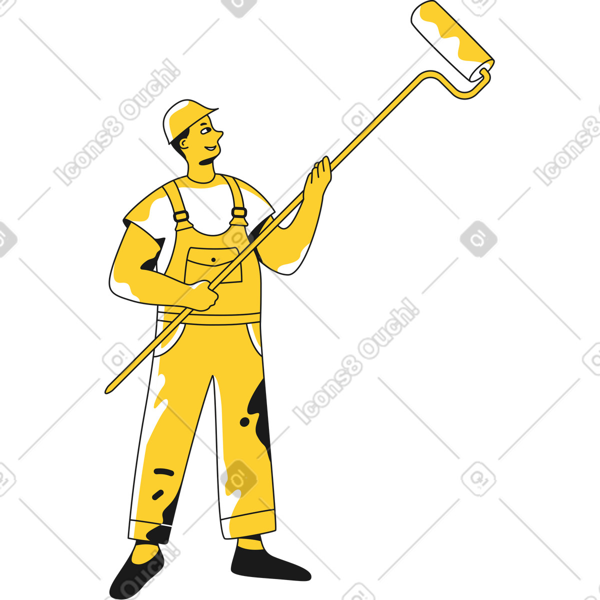 Worker illustration in painter clipart showcasing creativity and artistry