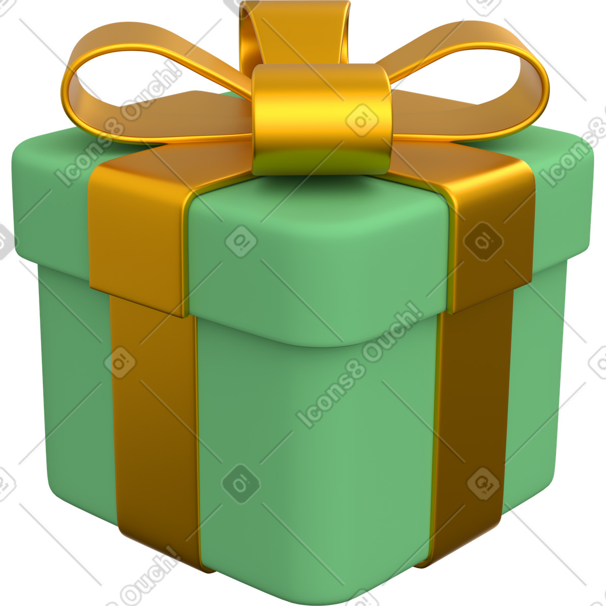 Gift box, present package illustration in 3D Grid style download in PNG, SVG