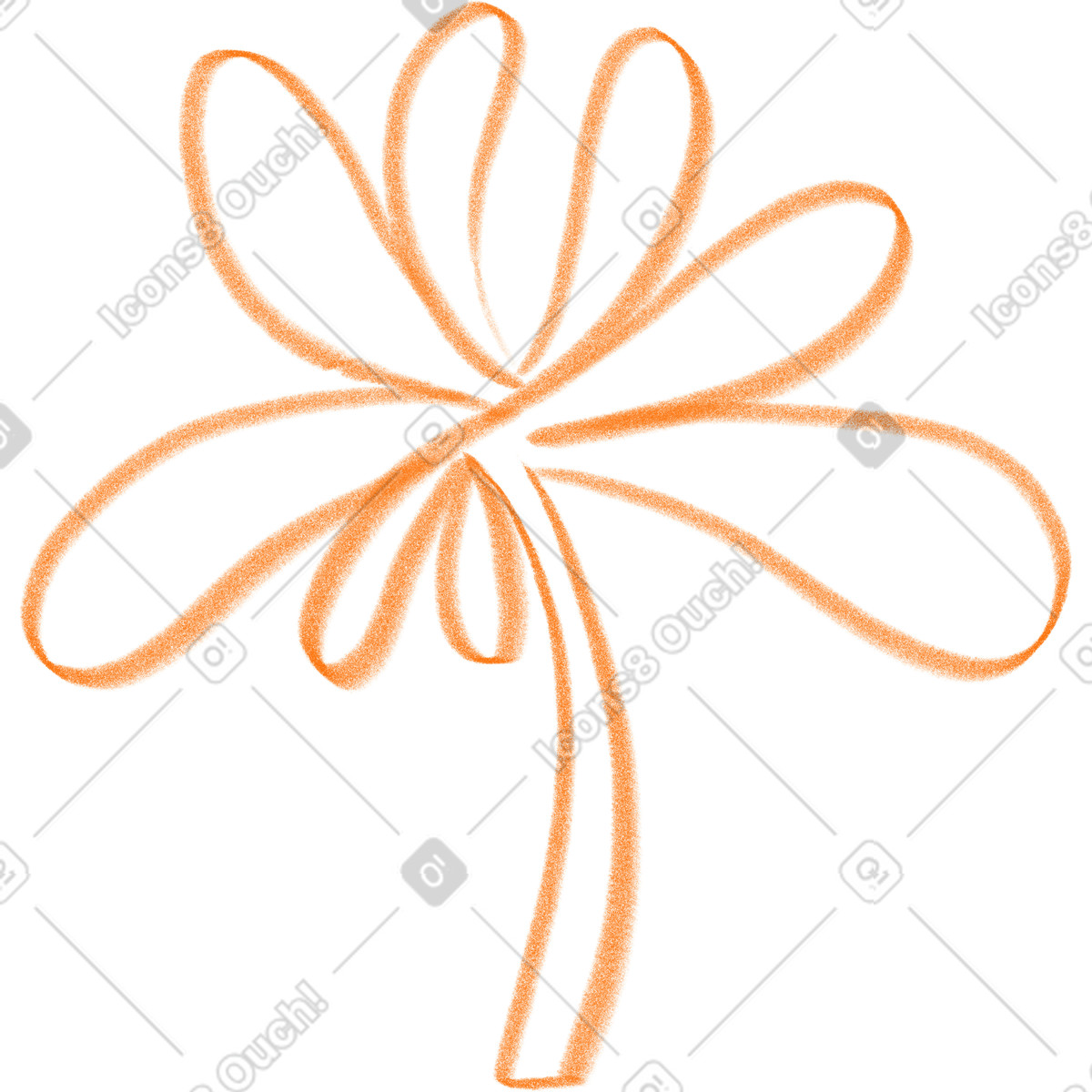 Ilustração de Orange flower em no estilo Doodle para baixar em PNG, SVG
