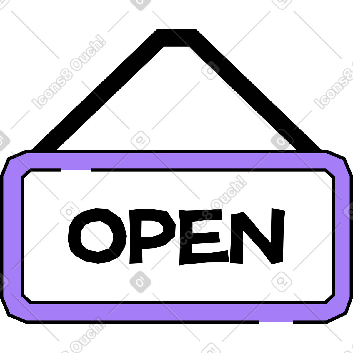 Иллюстрация Знак «открыто» в стиле Amethyst — скачать в форматах PNG, SVG
