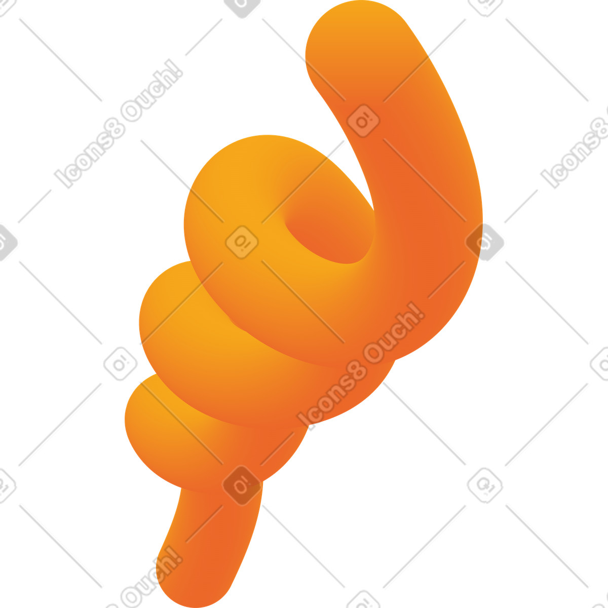 Forms 스타일의 Orange curved shape 일러스트레이션 PNG, SVG 다운로드