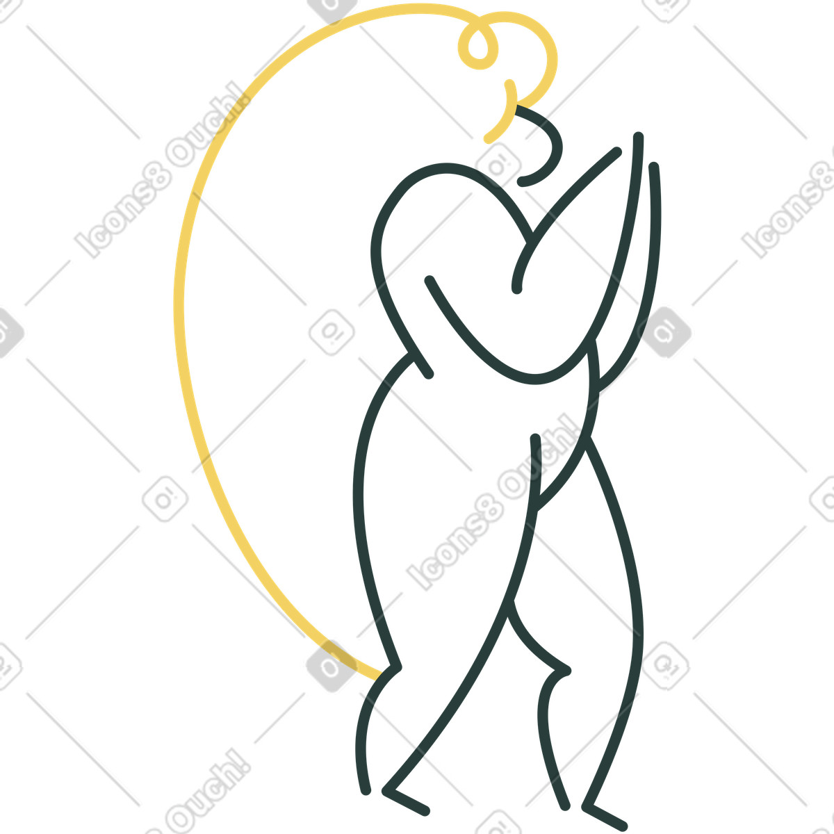 Illustration Fille dans le style Macaroni à télécharger aux formats PNG, SVG