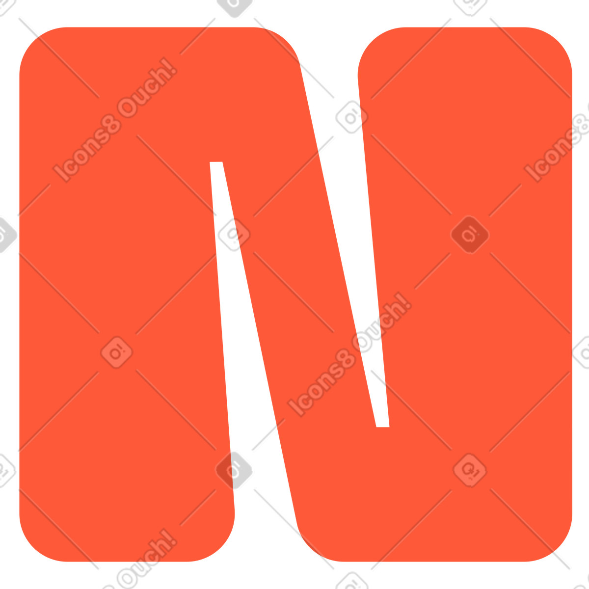 Ilustración Letra n en estilo Beam a descargar en PNG y SVG