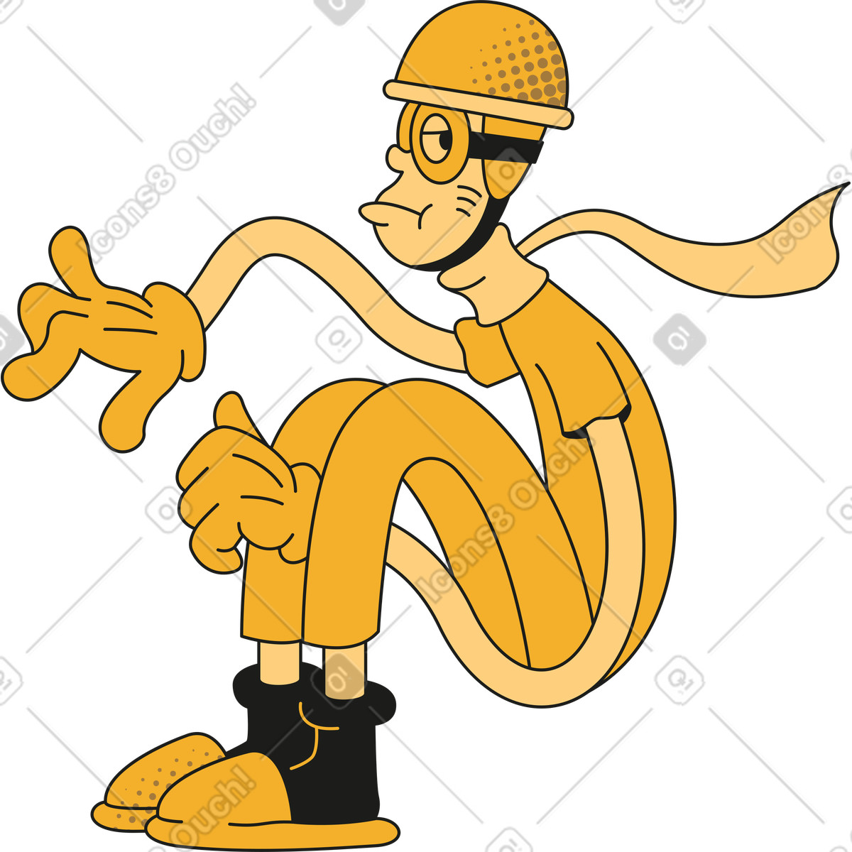 Rubber スタイルの 狂った男 のイラストをPNG、SVG形式でダウンロード