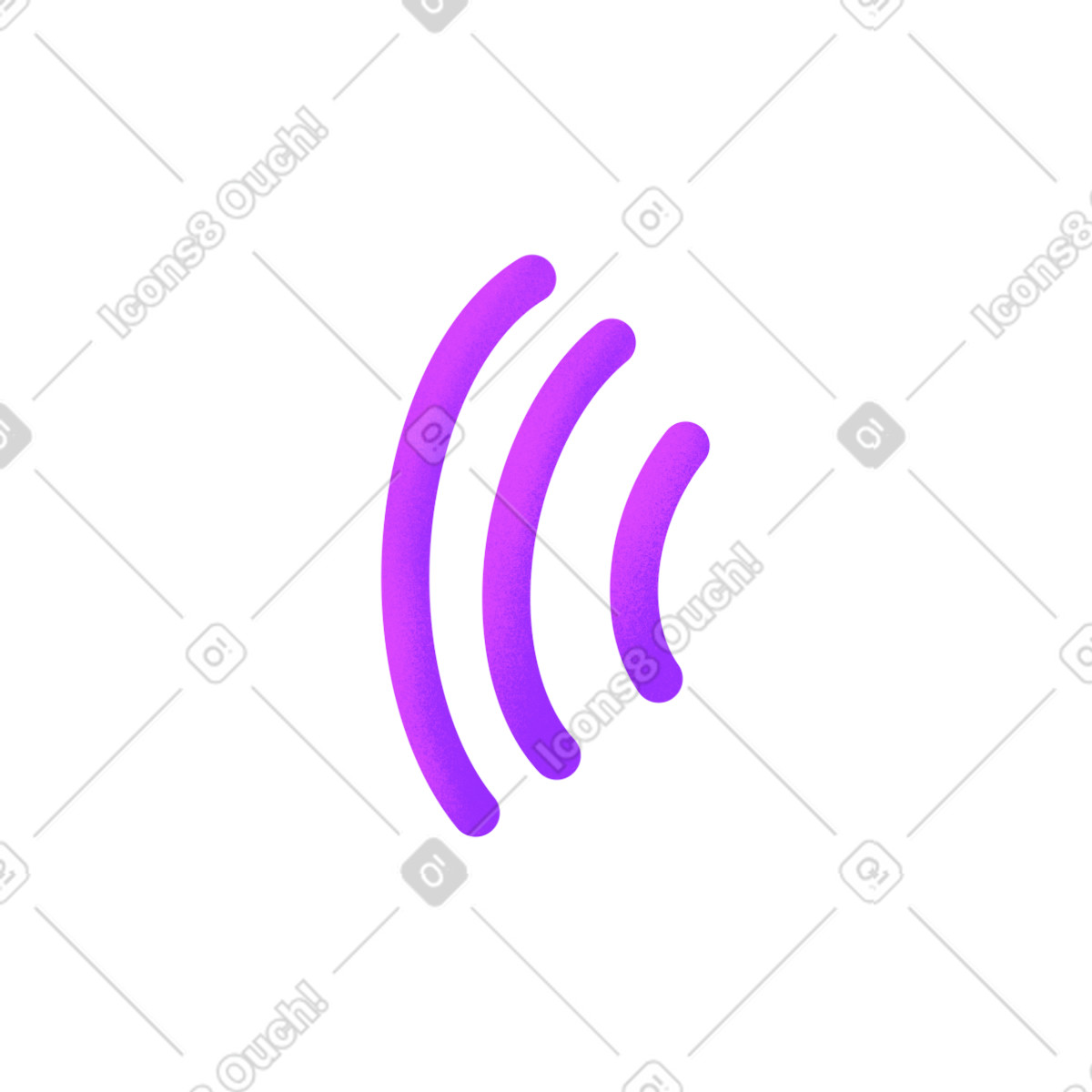 Purple wi-fi icon illustration in PNG, SVG