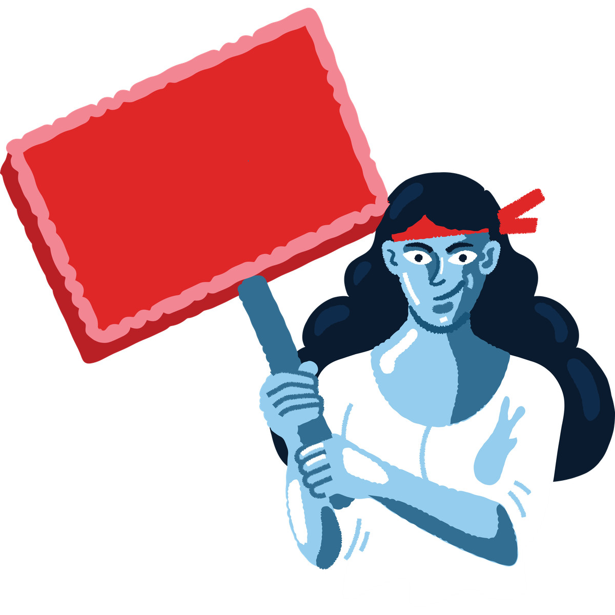 Protesting woman illustrazione in stile Cherry scarica in PNG, SVG