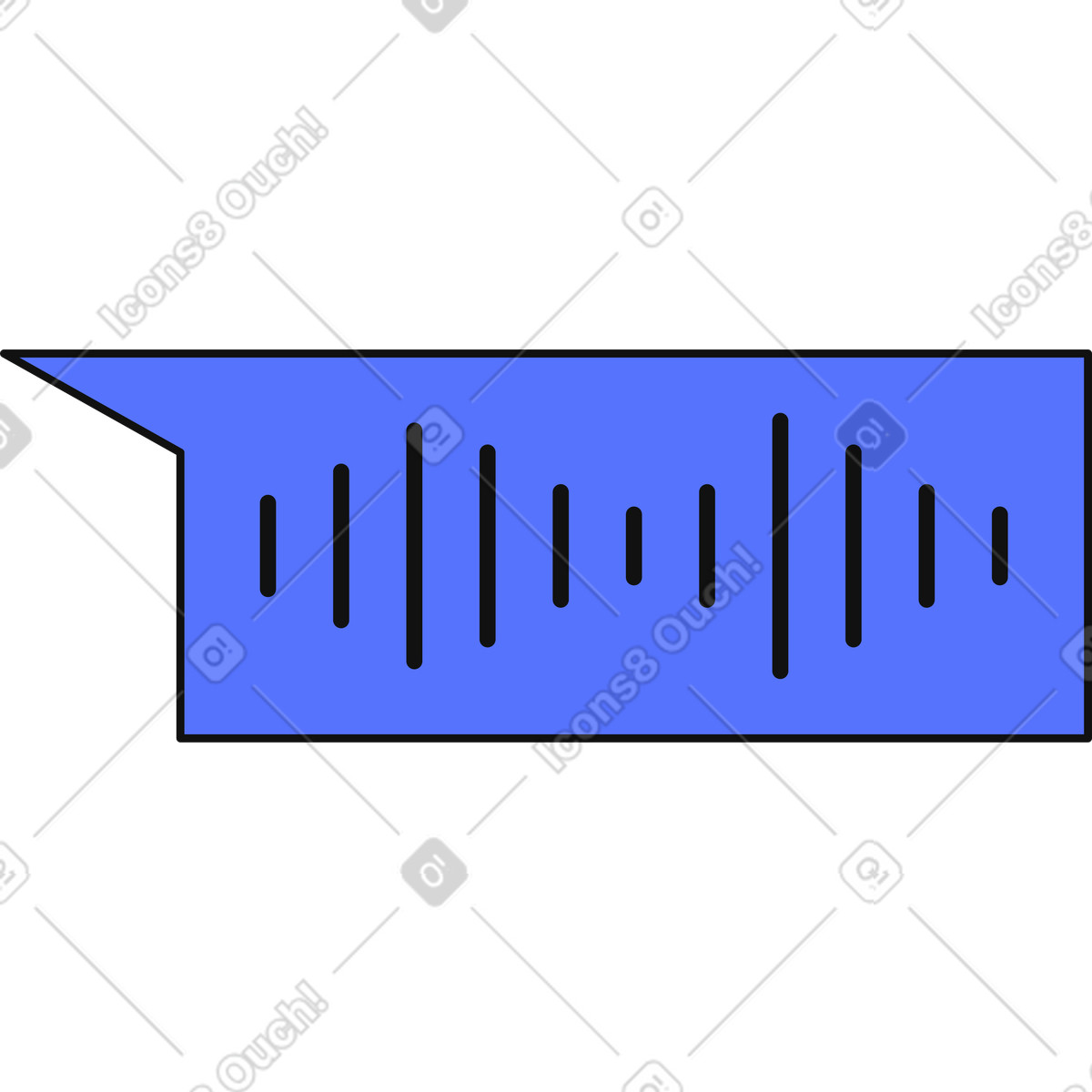 Illustration Voice message audio waveform inside chat bubble for messaging apps dans le style Main à télécharger aux formats PNG, SVG