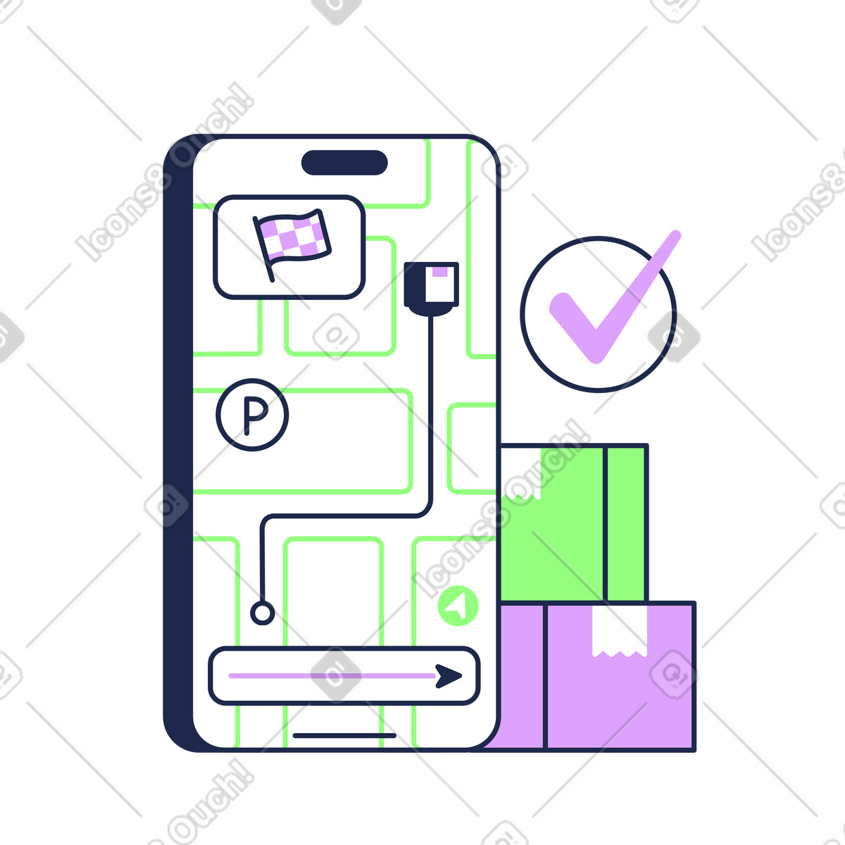 Ordine consegnato in loco illustrazione stile Outline scarica PNG, SVG