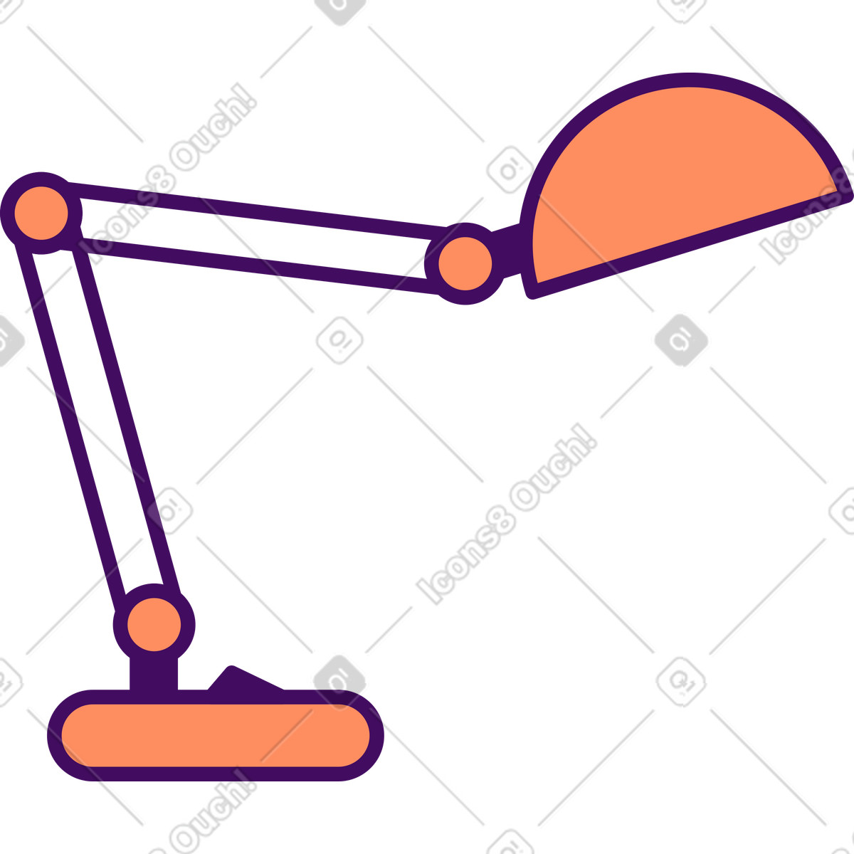 Desk lamp illustration in Simplistic style download in PNG, SVG