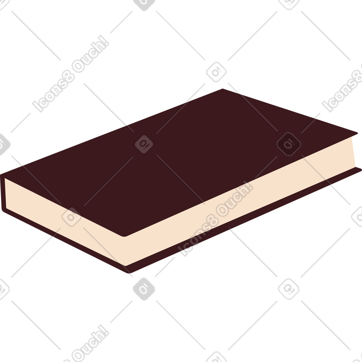 Brown book illustration in Folks style download in PNG, SVG