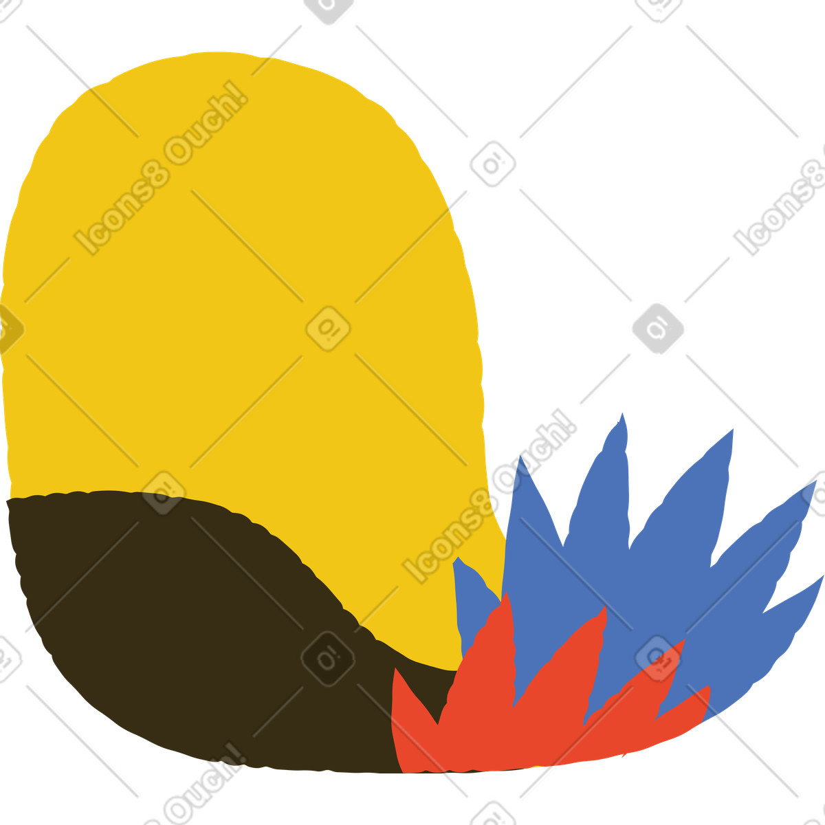 Field illustration in Bermuda style download in PNG, SVG