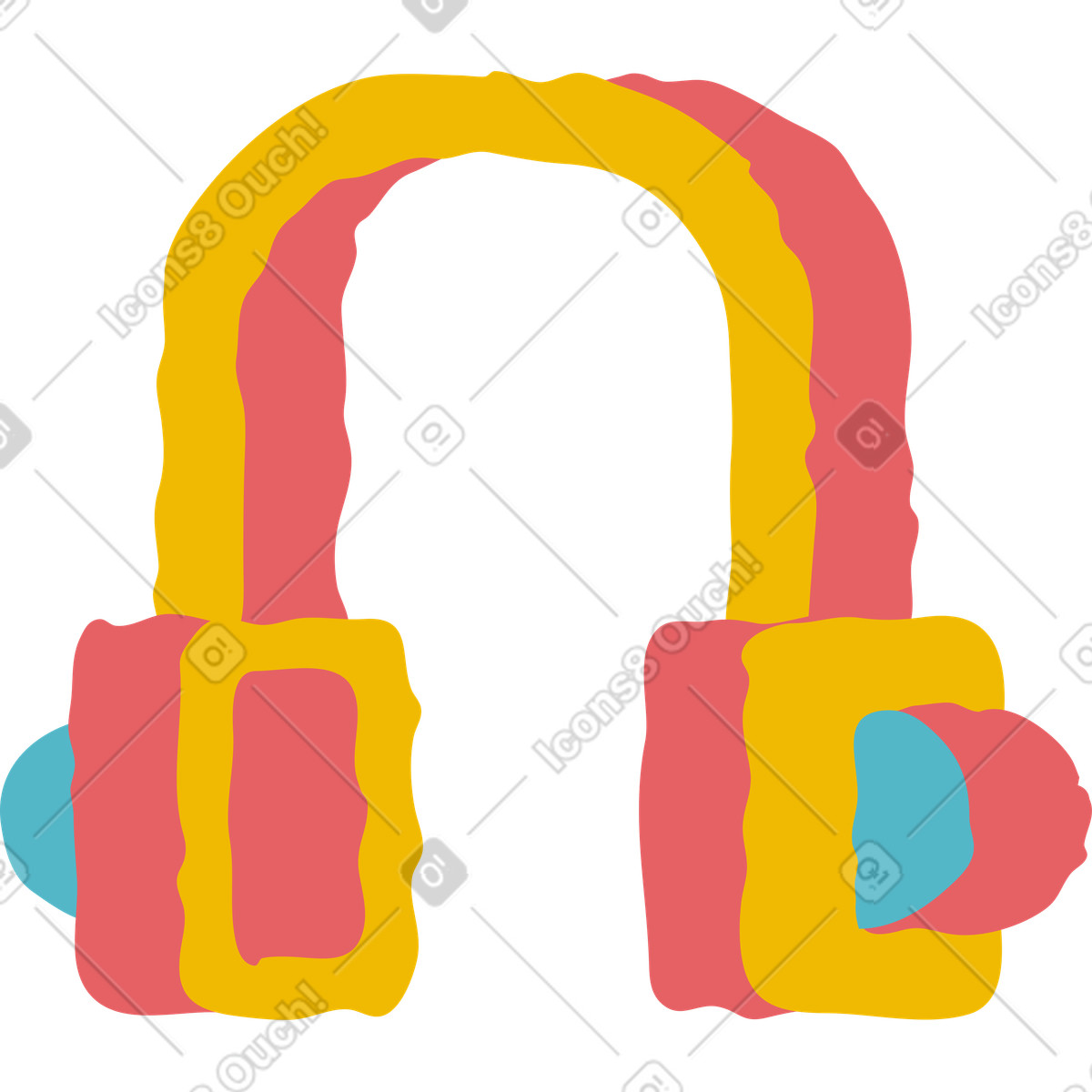 Kopfhörer-Illustration im Flamenco-Stil als Download in PNG, SVG