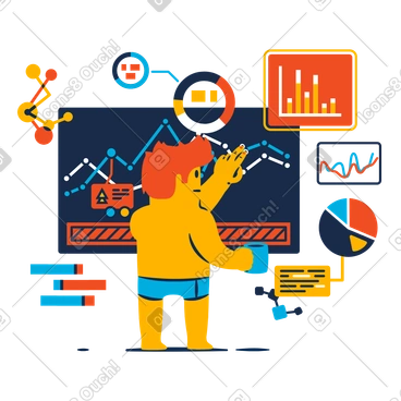 Remote working animated illustration in GIF, Lottie (JSON), AE