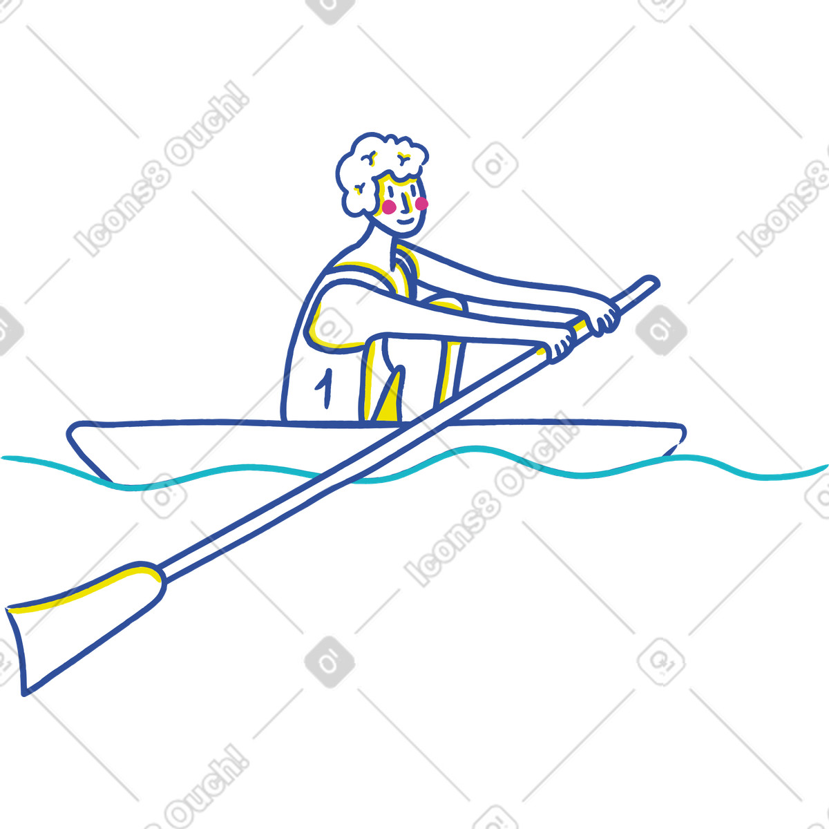 Ilustración Canoista en estilo Lime a descargar en PNG y SVG