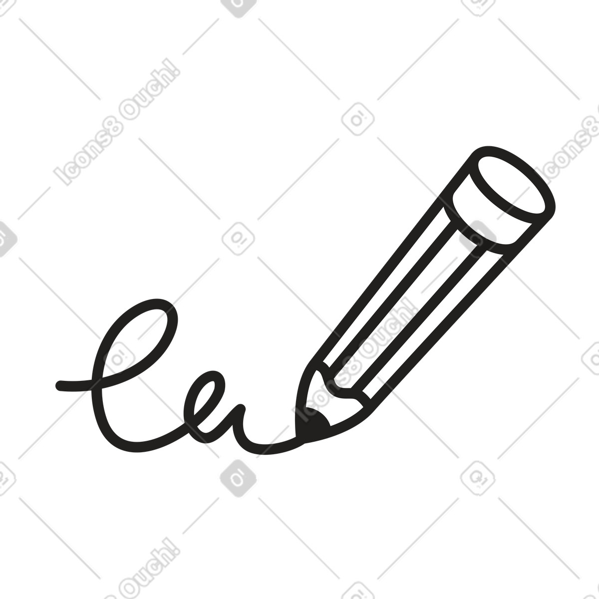 Scribbling with a pencil illustration in Little style download in PNG, SVG