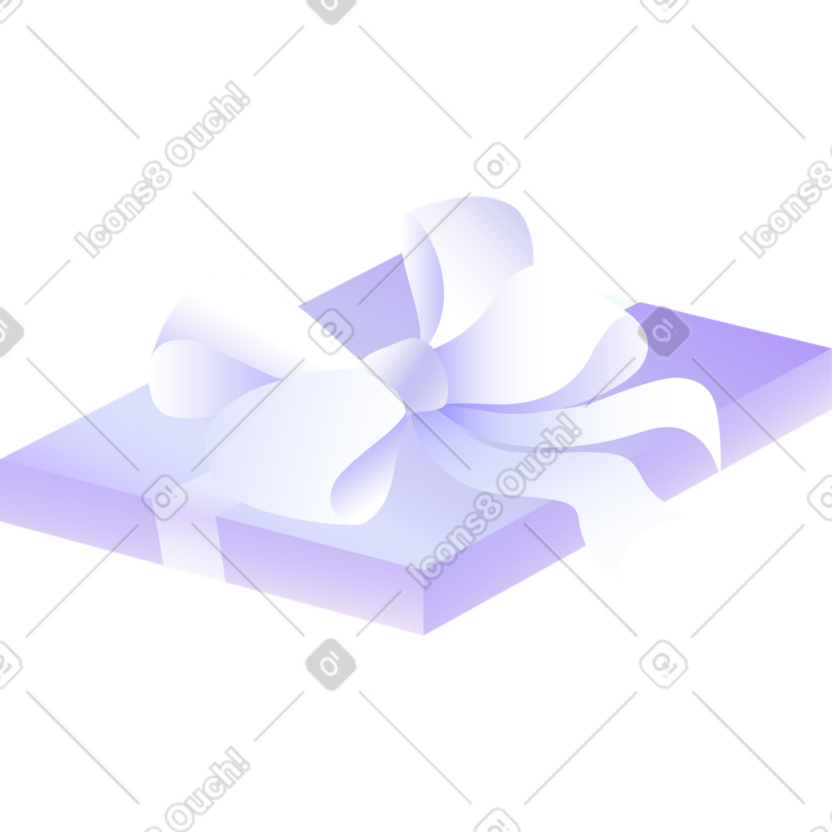 Kastendeckel mit schleife-Illustration im Hi-tech-Stil als Download in PNG, SVG