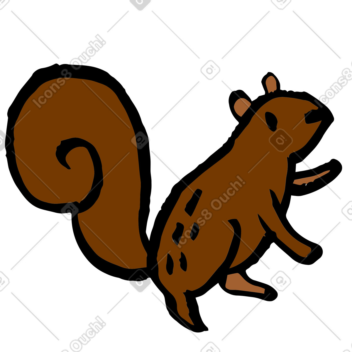 Eichhörnchen-Illustration im Scandi-Stil als Download in PNG, SVG