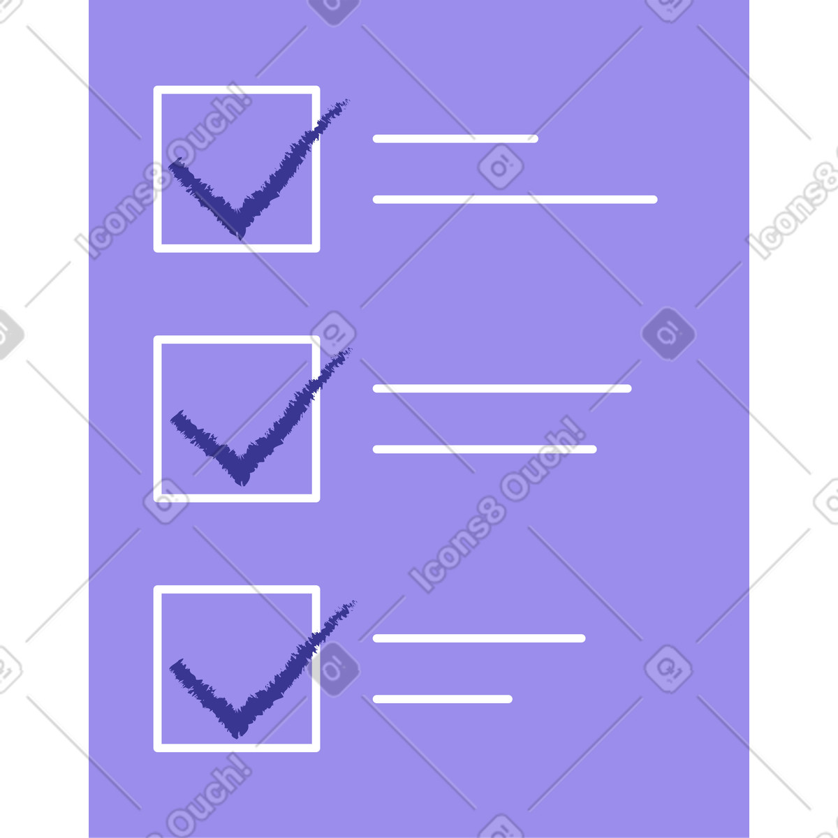 Ausgefüllte checkliste-Illustration im Bright-Stil als Download in PNG, SVG