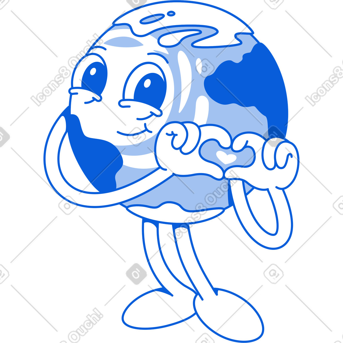Ilustração de Terra alegre em no estilo Handy Line para baixar em PNG, SVG