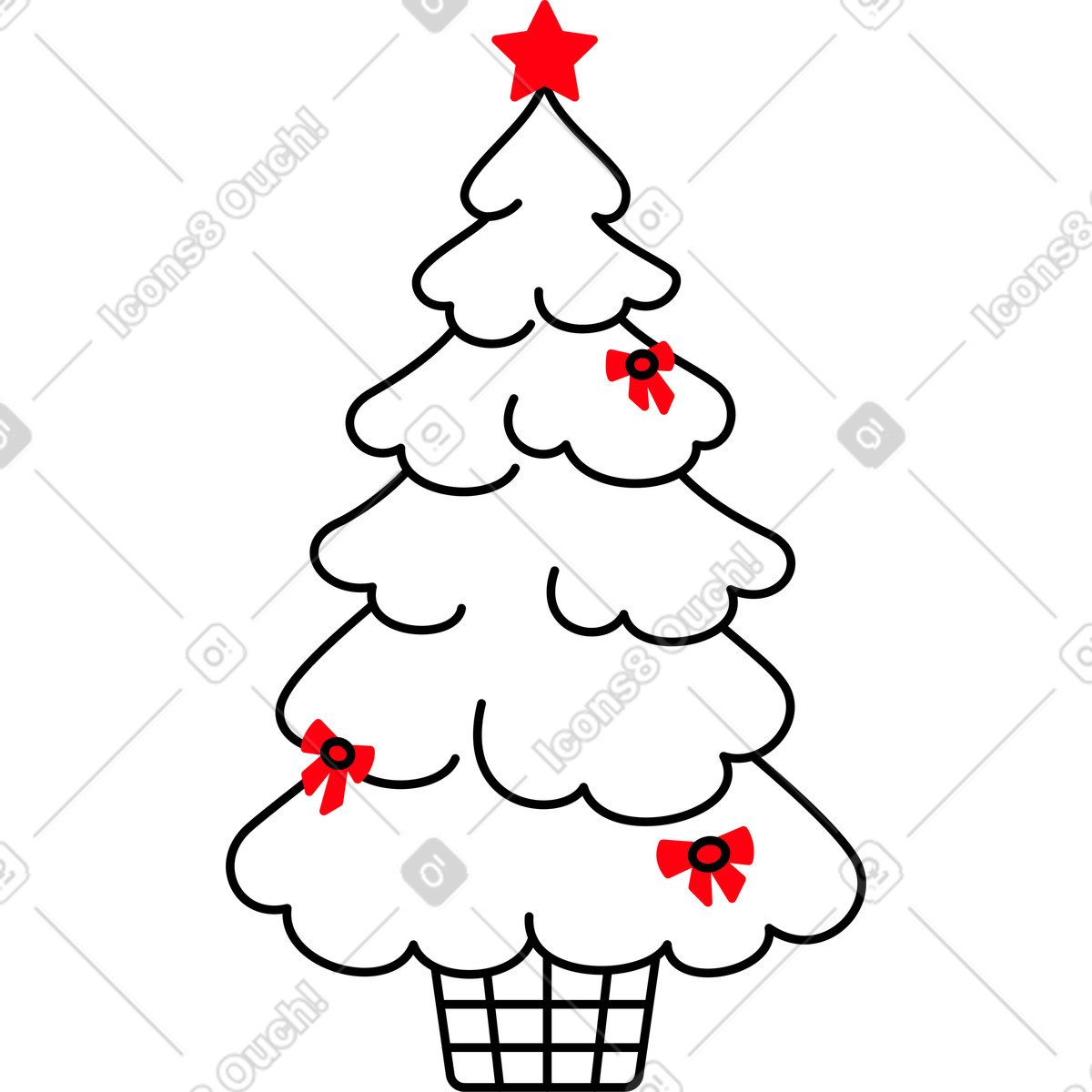 Ilustração de Árvore natal branca em no estilo Transistor para baixar em PNG, SVG