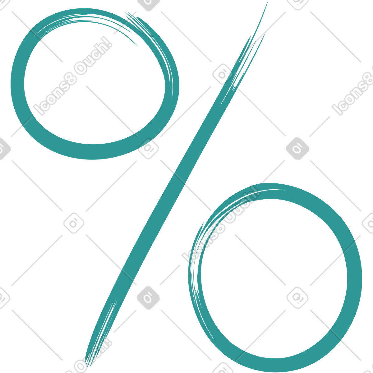 Handwritten grey percent symbol illustrazione in stile Grain scarica in PNG, SVG