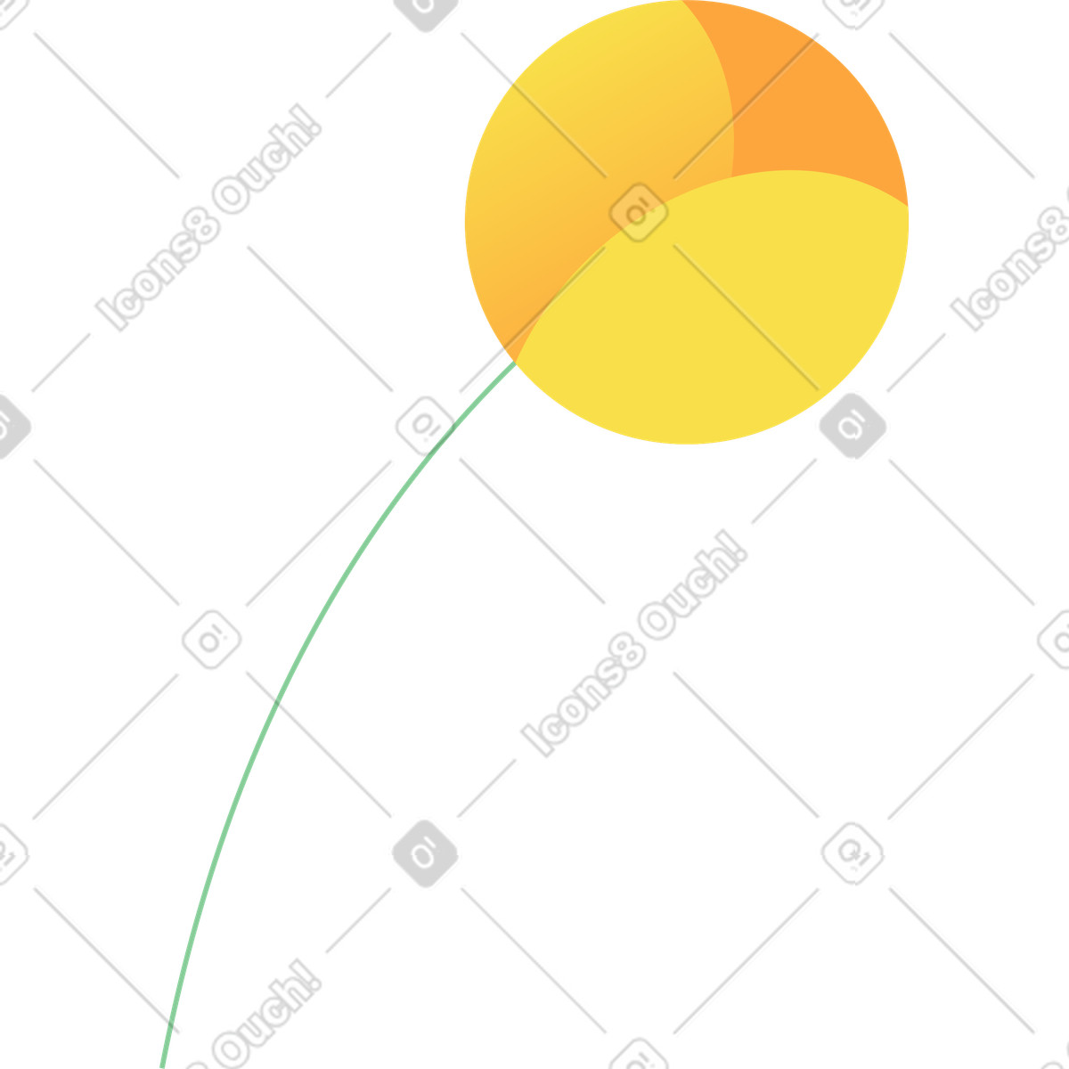 Illustration Fleur jaune dans le style Florid à télécharger aux formats PNG, SVG
