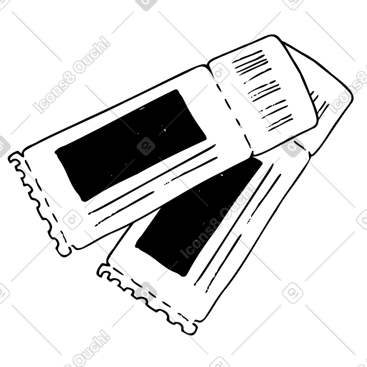 Kinokarten für einen filmabend-Illustration im Marks-Stil als Download in PNG, SVG