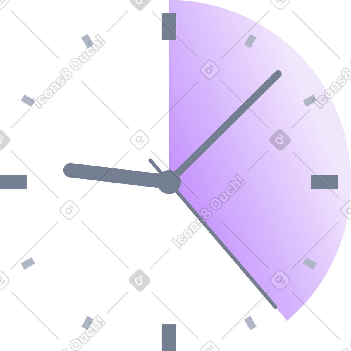 Clock illustration in Flexy style download in PNG, SVG