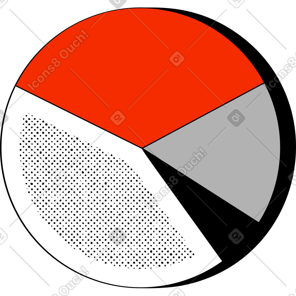 Pie chart illustration in Looney style download in PNG, SVG