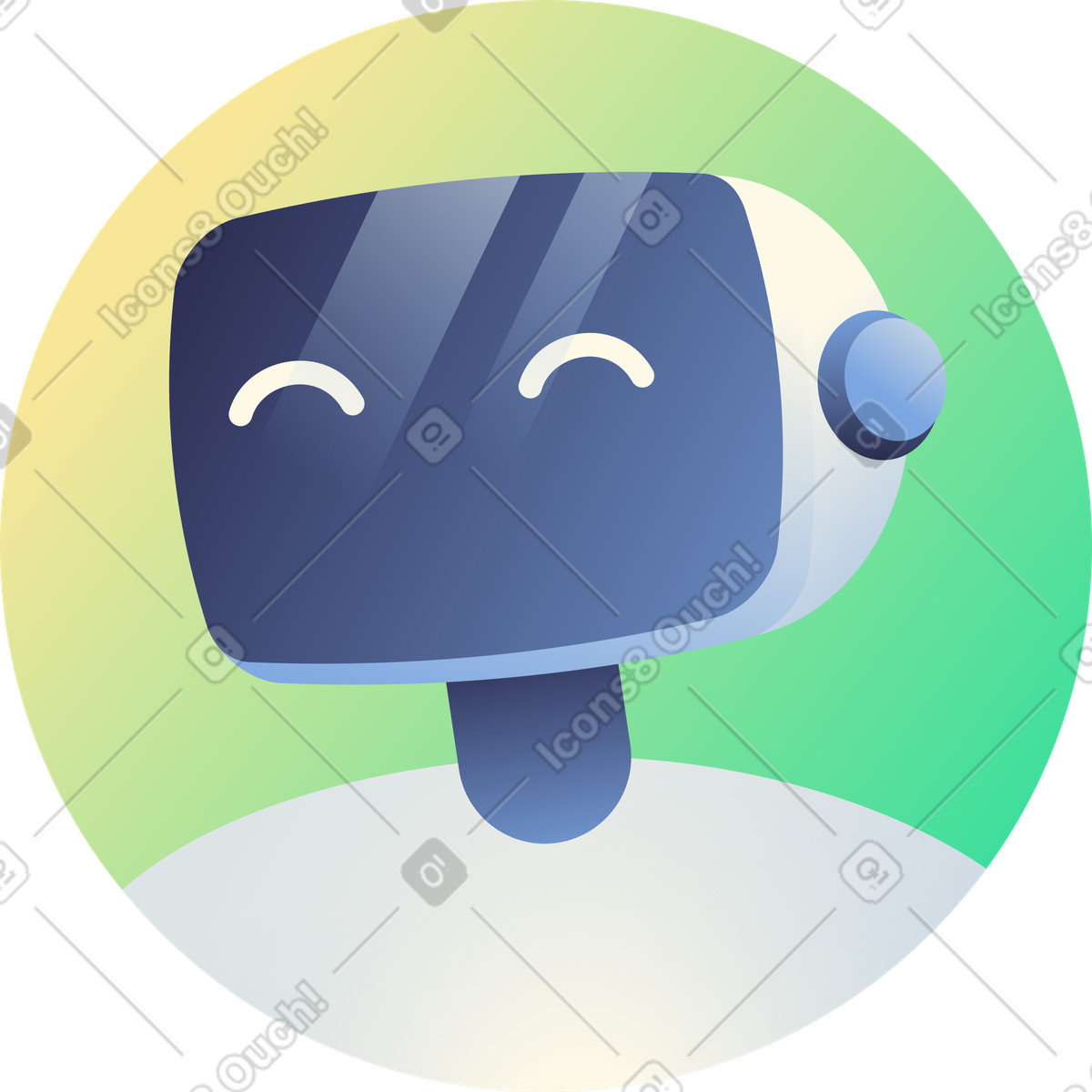 Robot's avatar illustration in PNG, SVG