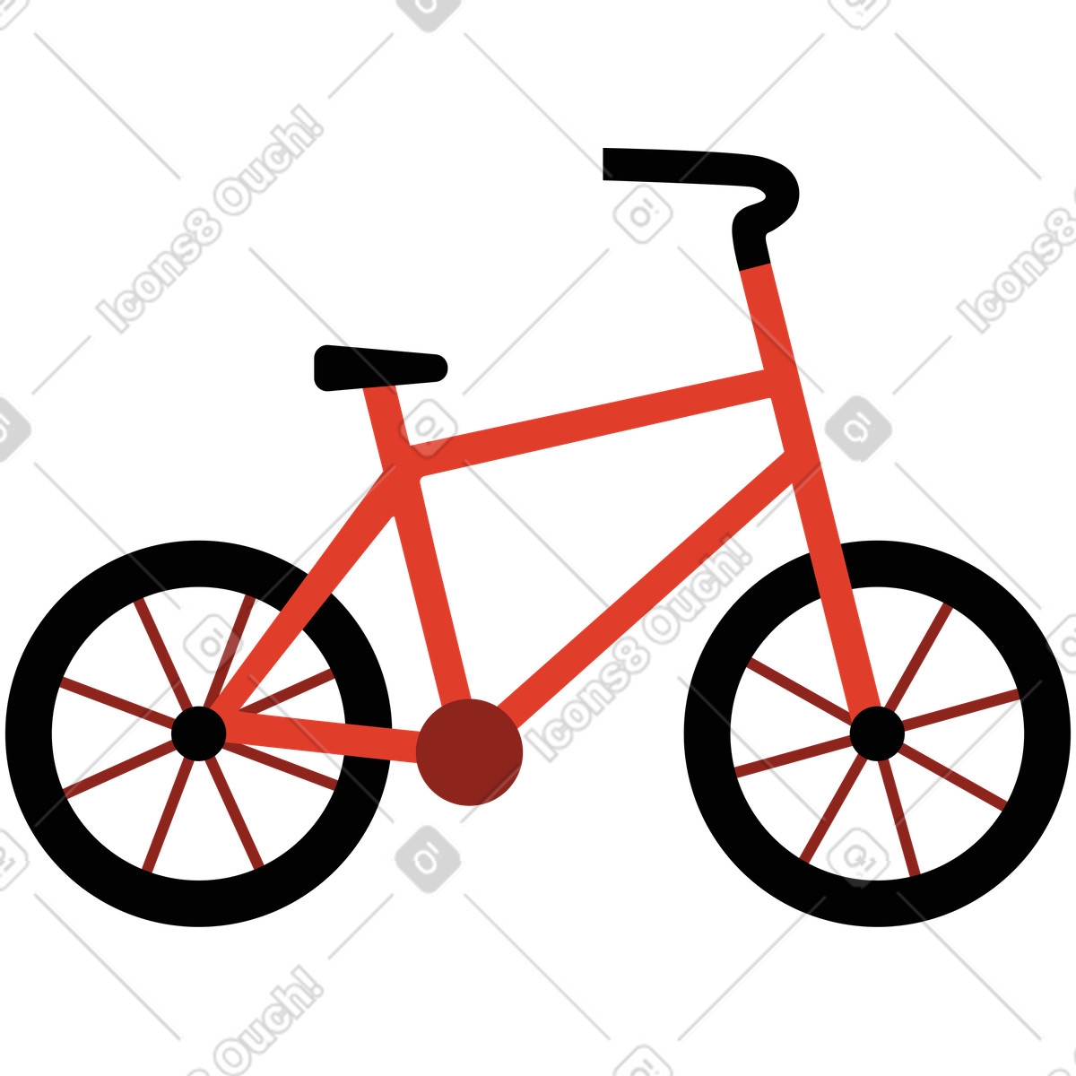 Illustration Vélo dans le style Burgundy à télécharger aux formats PNG, SVG