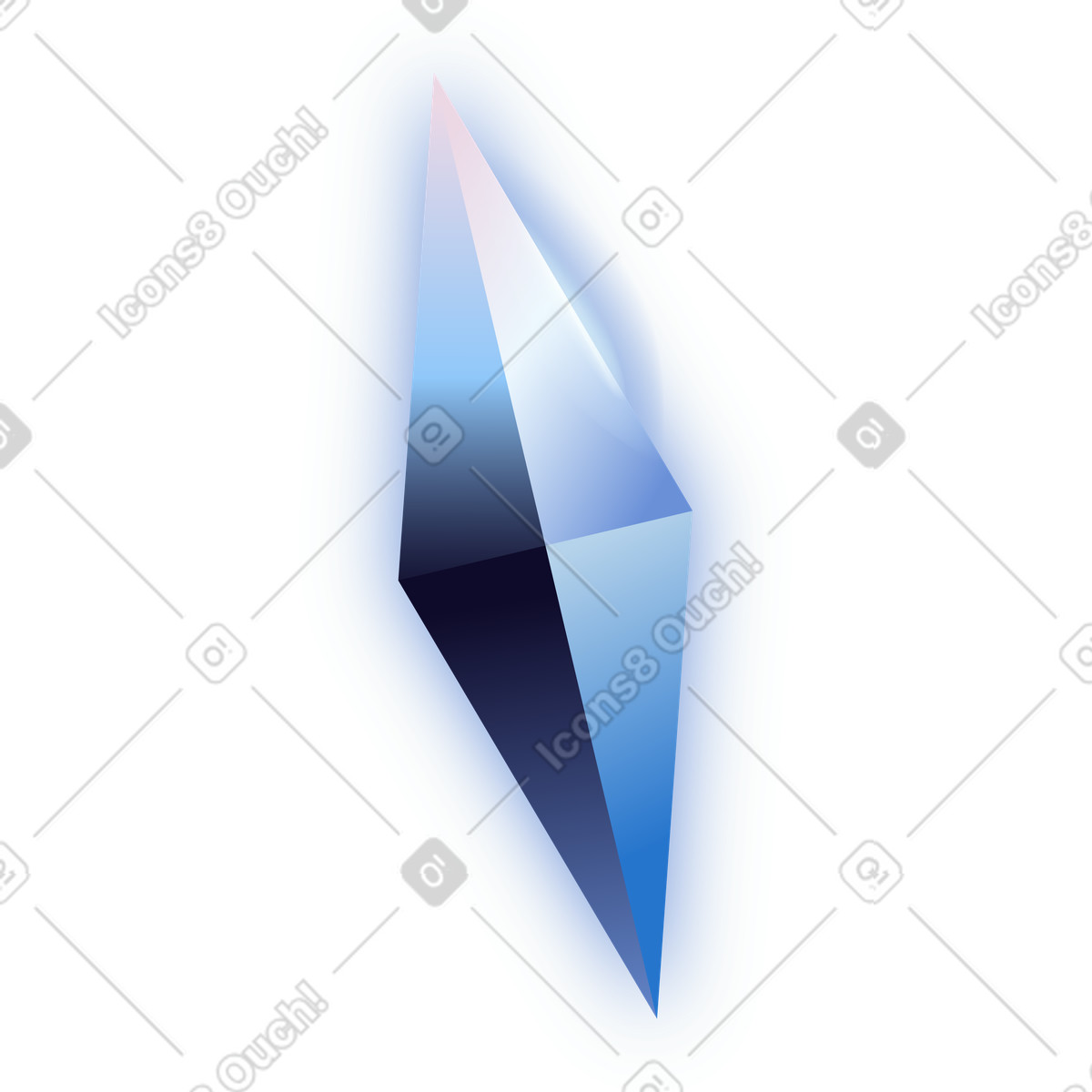 Diamond shaped crystal illustration in Dimension style download in PNG, SVG