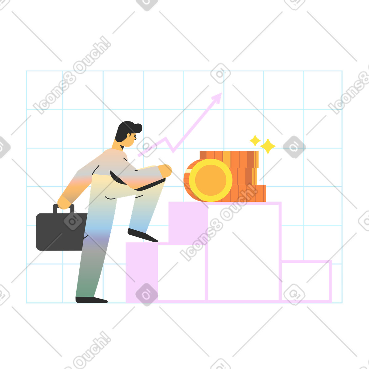 下载 Marginalia 风格的 目标是金钱 插画，支持 PNG、SVG 格式