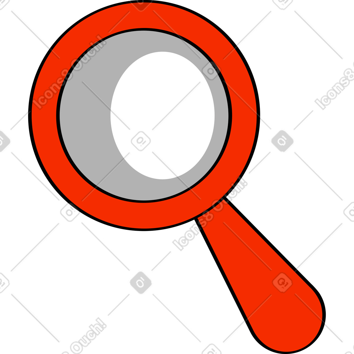 Lente d'ingrandimento illustrazione in stile Looney scarica in PNG, SVG