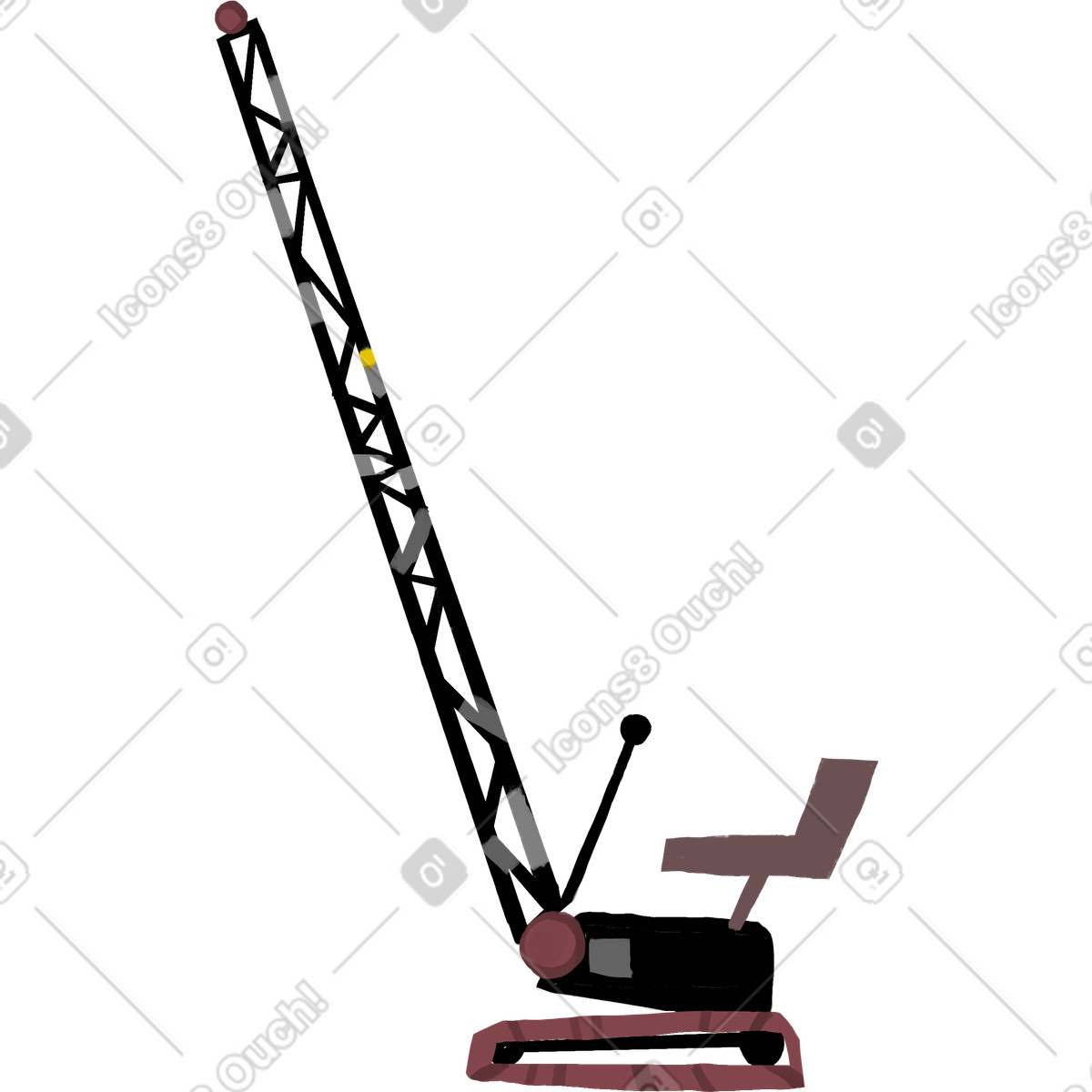Construction crane illustration featuring clipart image in PNG SVG GIF