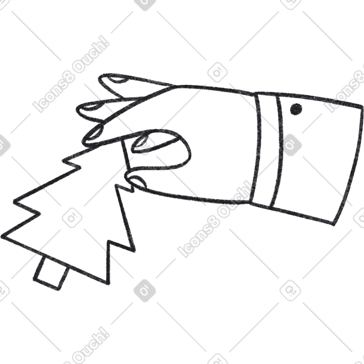 Bonbon Line スタイルの Hand holds the spruce のイラストをPNG、SVG形式でダウンロード