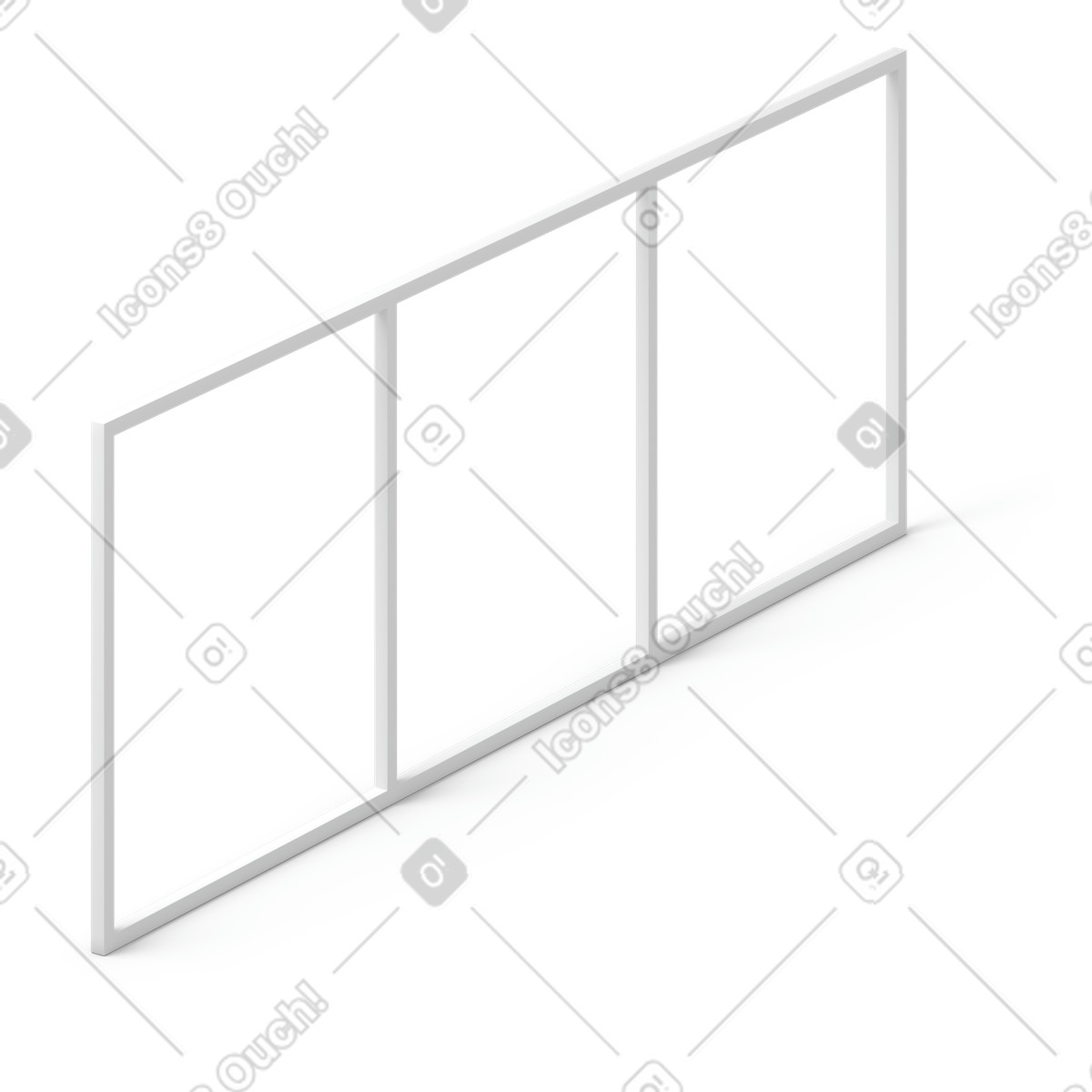 3D Flame スタイルの 白い窓枠 のイラストをPNG、SVG形式でダウンロード