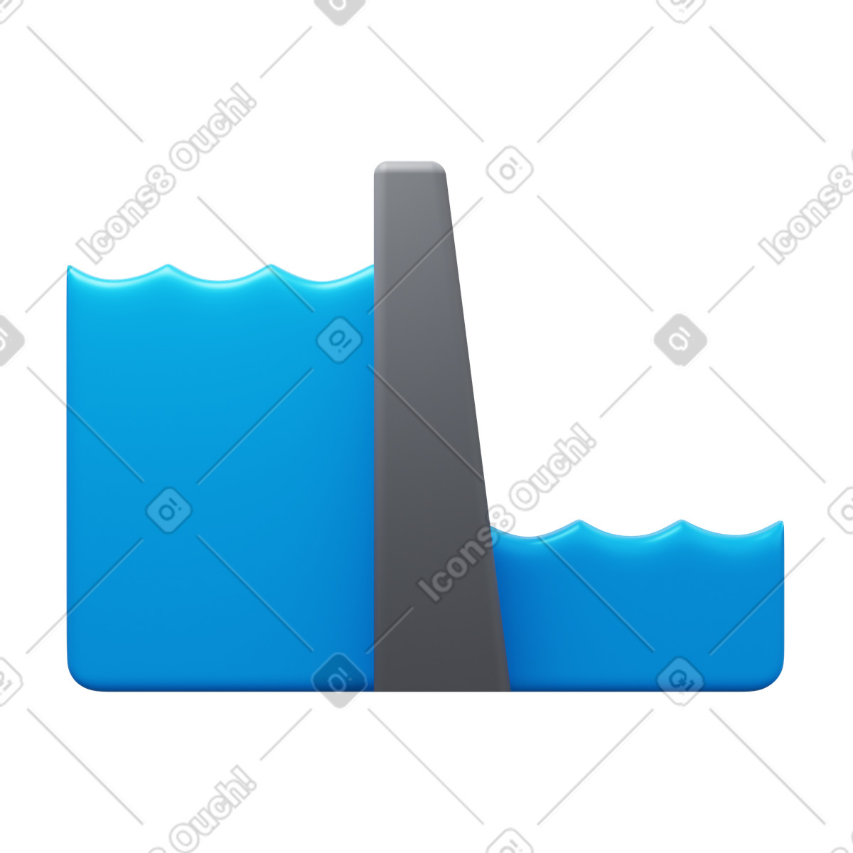 Dam illustration in 3D Fluency style download in PNG, SVG
