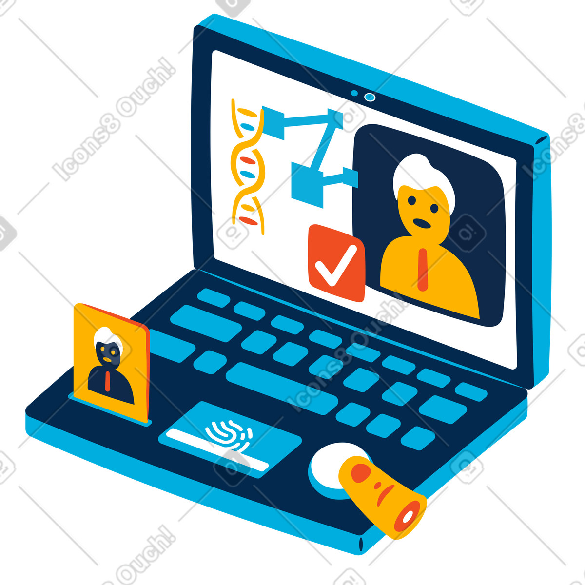 Erfolgreiche authentifizierung-Illustration im Flame-Stil als Download in PNG, SVG
