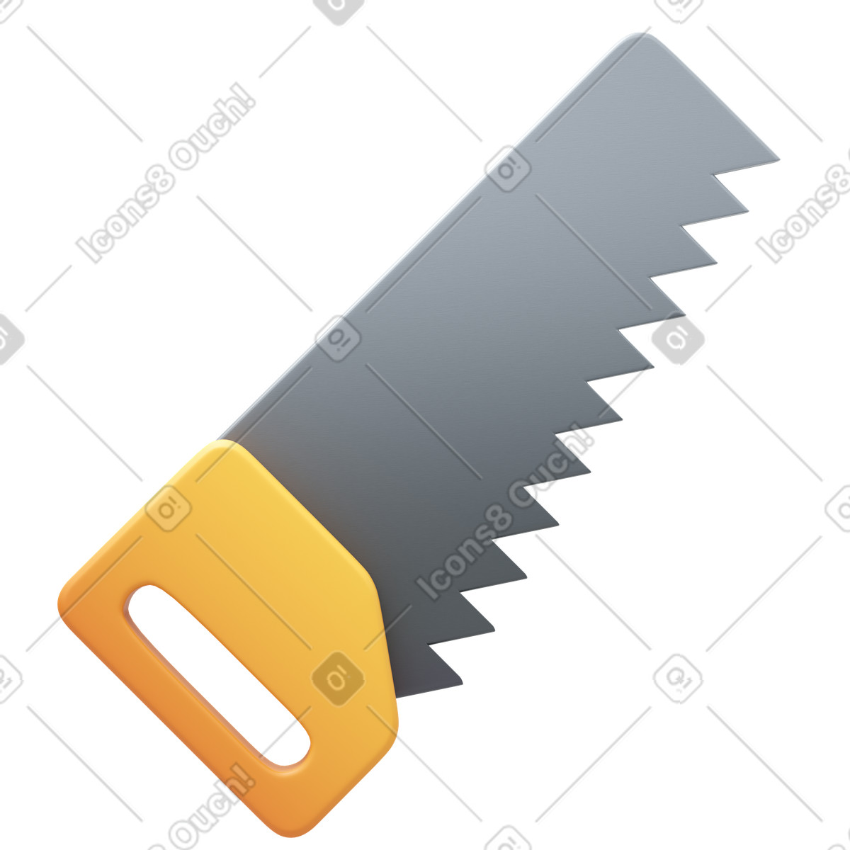 Saw-Illustration im 3D Fluency-Stil als Download in PNG, SVG