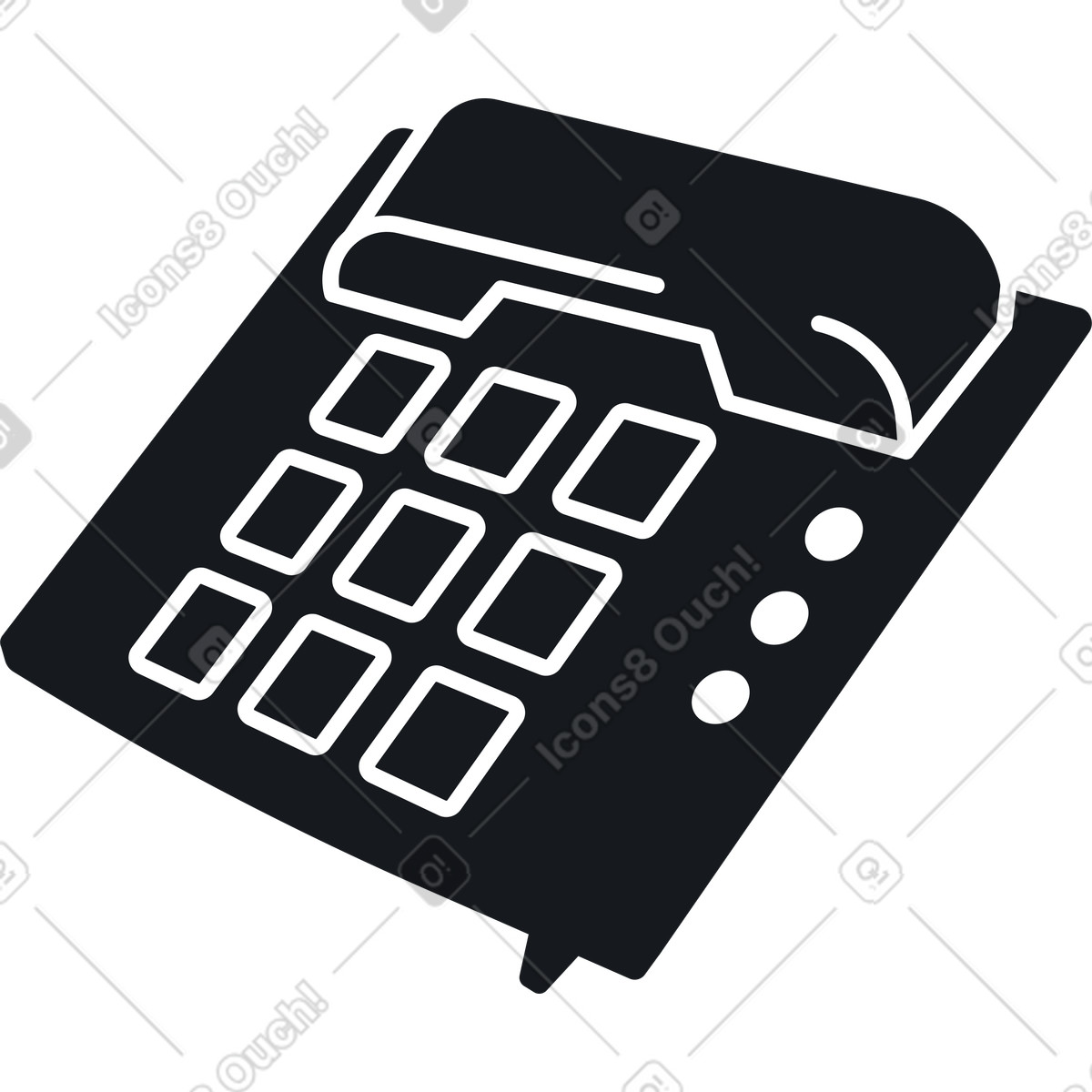 Ilustração de Telefone preto do escritório em no estilo Breeze para baixar em PNG, SVG