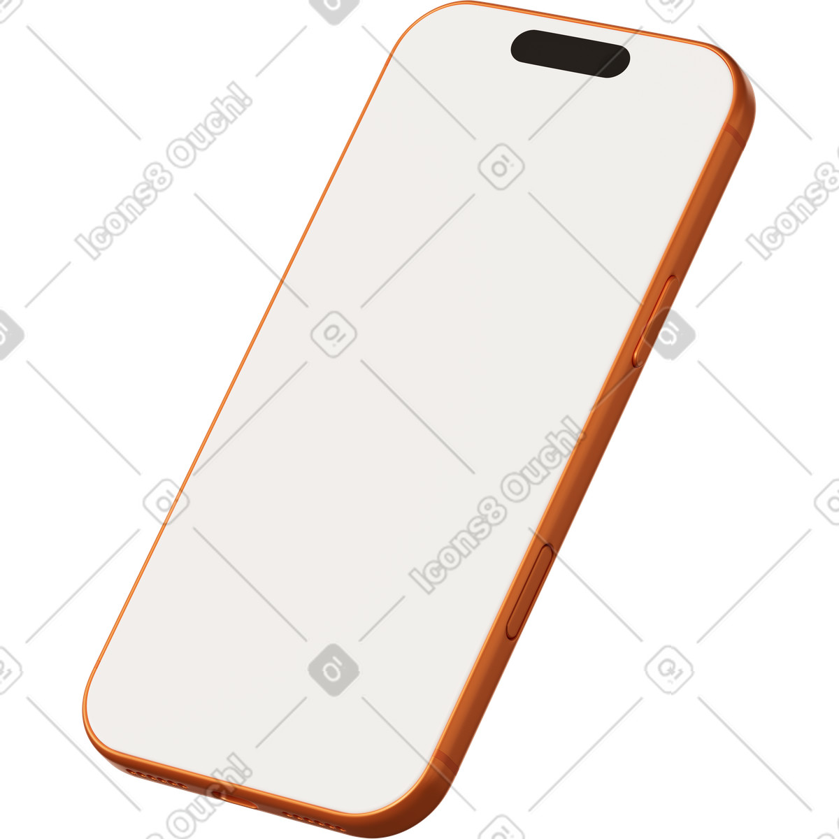 Orange smartphone mockup illustration clipart for vector graphics projects