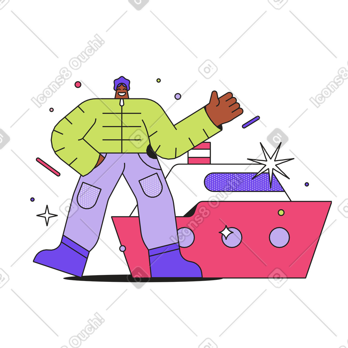 Dazzle 스타일의 온보딩 준비가 된 hr 관리자 일러스트레이션 PNG, SVG 다운로드